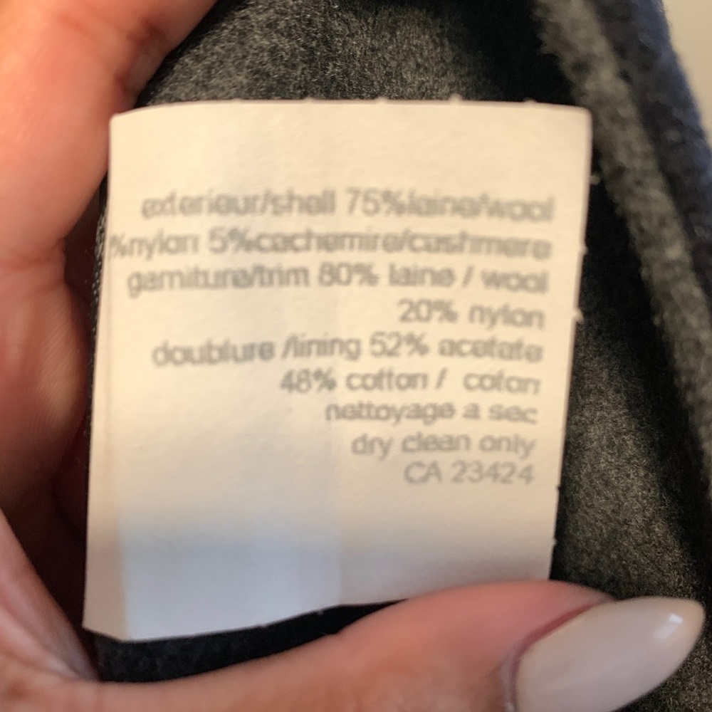 Ladies grey two toned wool coat - Picture 2 of 5